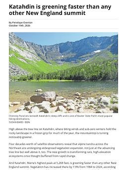 Katahdin is greening faster than any other New England summit