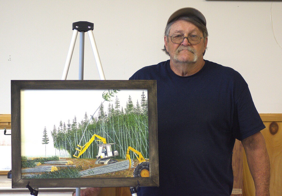 Lincoln artist illustrates the historical transformation of Maine logging