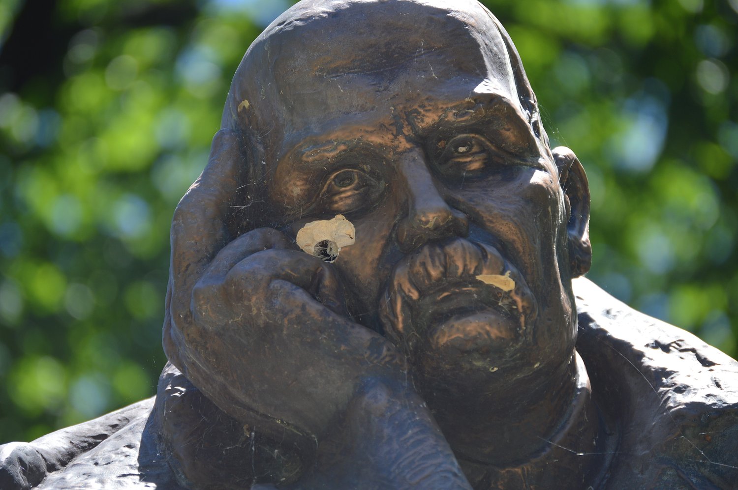 Vandal shoots bust of Ukrainian poet Shevchenko in Cleveland cultural garden