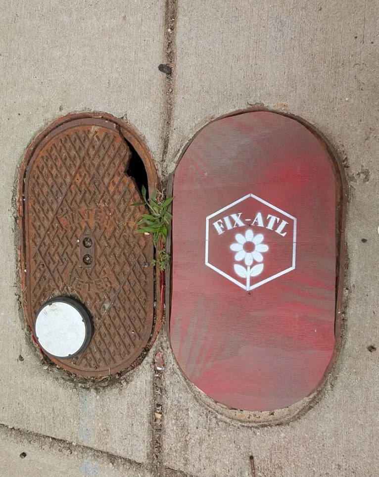 Atlanta volunteers use art to highlight dangerous missing utility covers