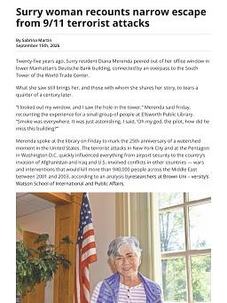 Surry woman recounts narrow escape from 9/11 terrorist attacks