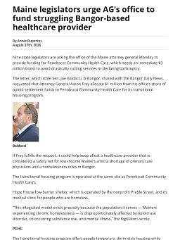 Maine legislators urge AG’s office to fund struggling Bangor-based healthcare provider