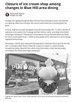 Closure of ice cream shop among changes in Blue Hill-area dining