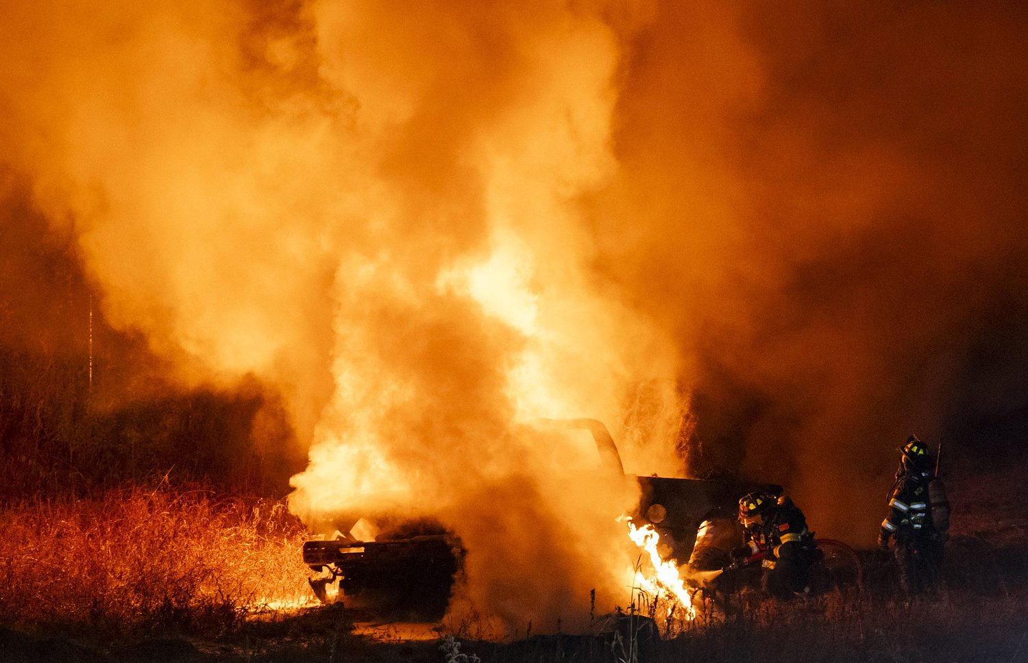 A Dunkin' Donuts car fire and hay truck blaze hit Northampton