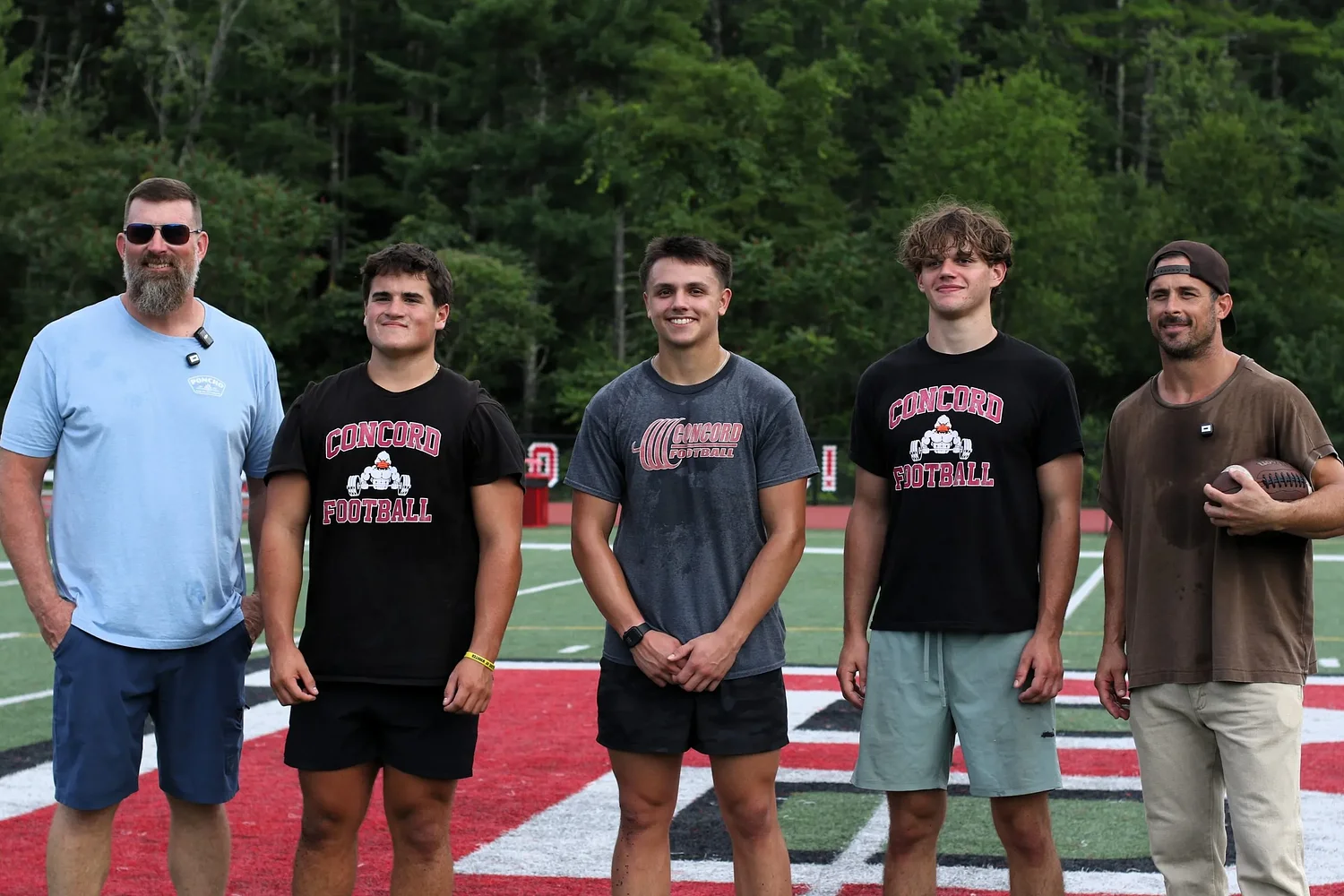 Patriots' Matt Light and Danny Amendola share NFL expertise with Concord football players at clinic