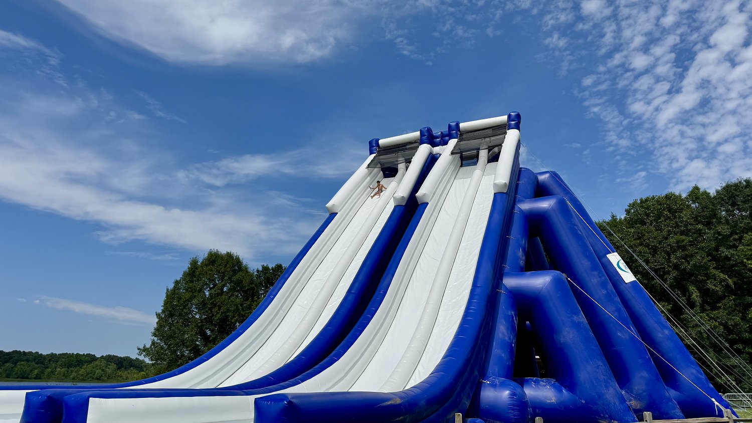 5-story inflatable water slide debuts at area beach with super steep drop