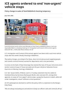 ICE agents ordered to end ‘non-urgent’ vehicle stops