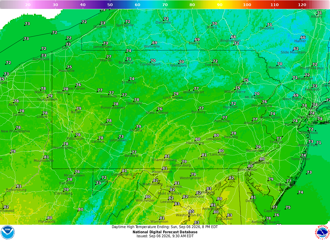 Central Pa. forecast: What to expect headed into Labor Day