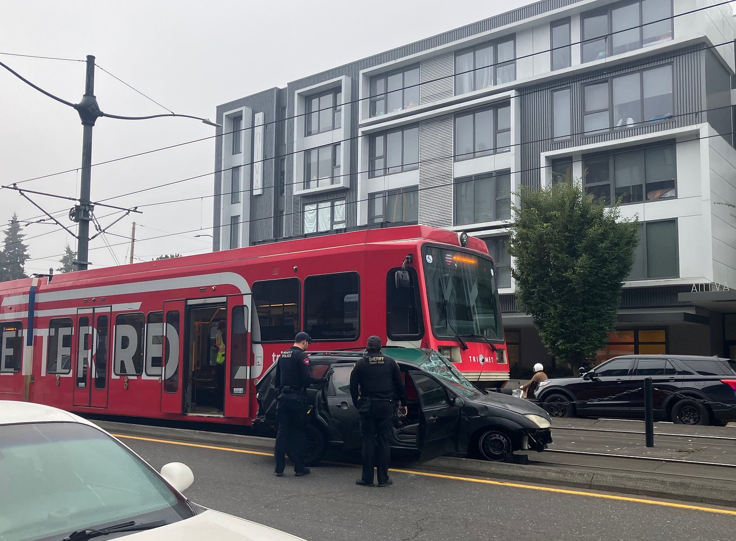 MAX train, car collide in North Portland; 1 person taken to hospital