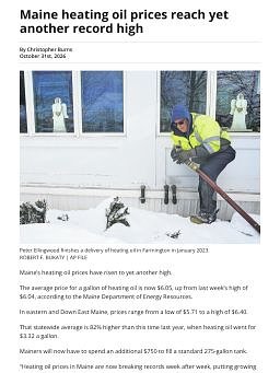 Maine heating oil prices reach yet another record high