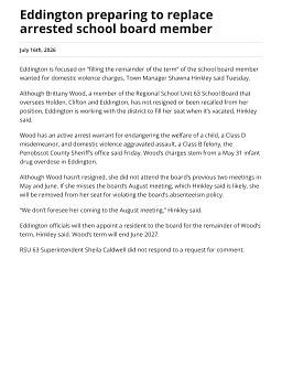 Eddington preparing to replace arrested school board member