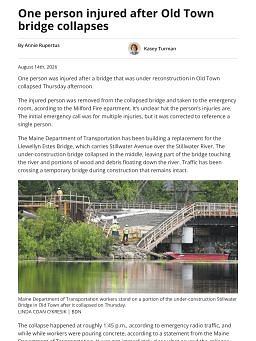 One person injured after Old Town bridge collapses