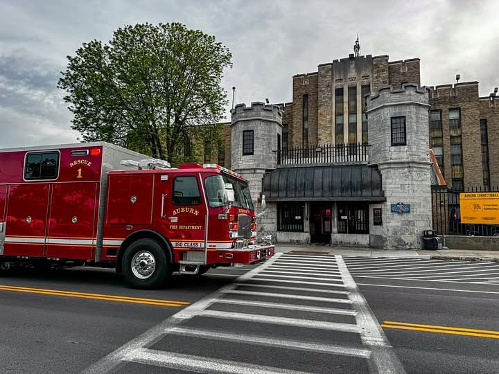 Auburn fire truck catches fire at gas station