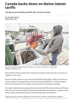 Canada backs down on Maine lobster tariffs