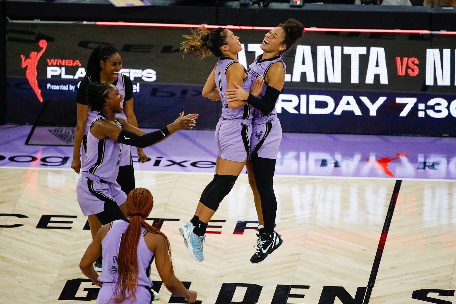Burton's 3-pointer with 41 seconds left helps send Valkyries past Aces 83-81 for 2-0 semifinals lead