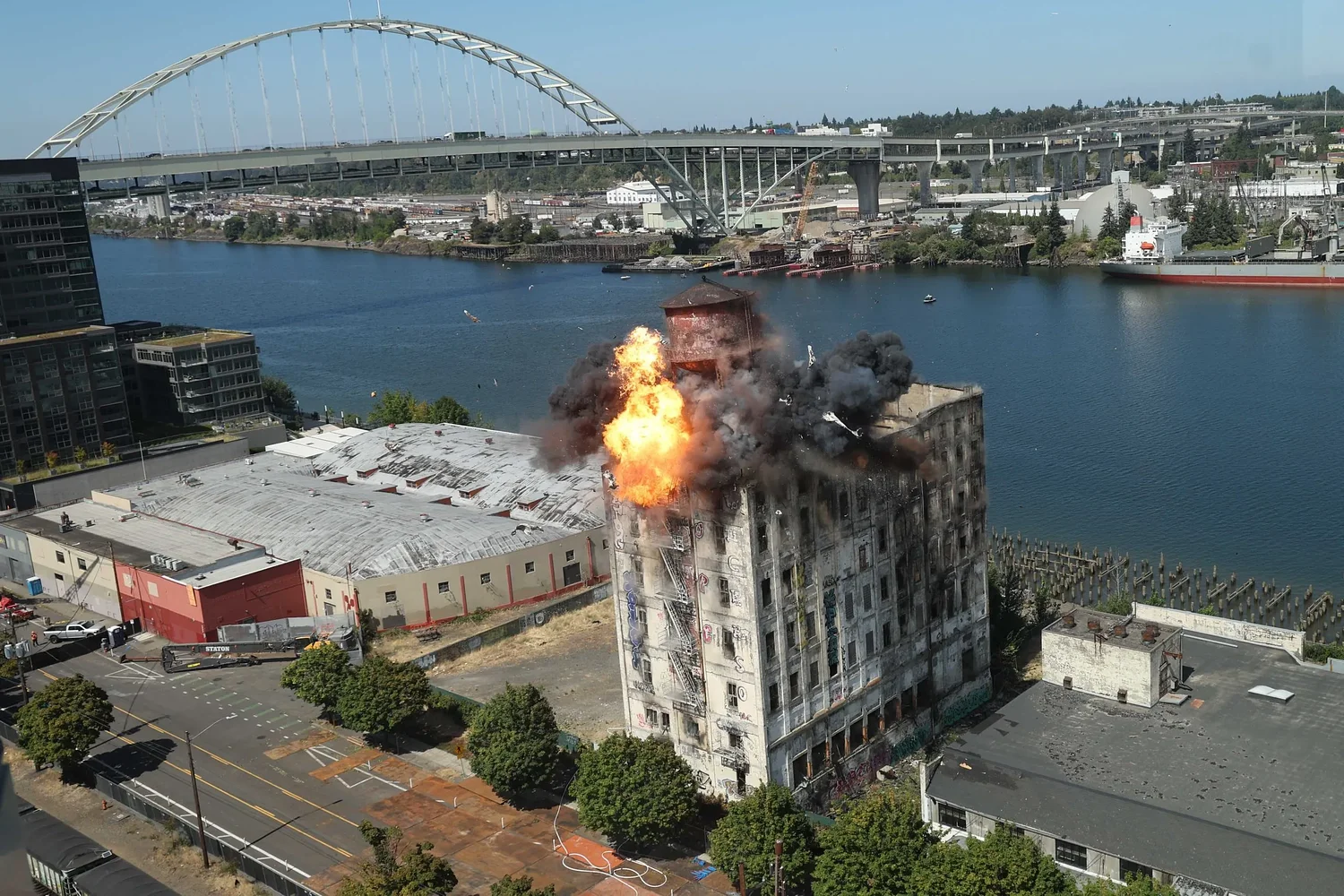 Good Morning, News: Water Tower Goes Boom, The Push for Green Jobs in Oregon, and Zuckerberg in the Hot Seat (Again). By Taylor Griggs.