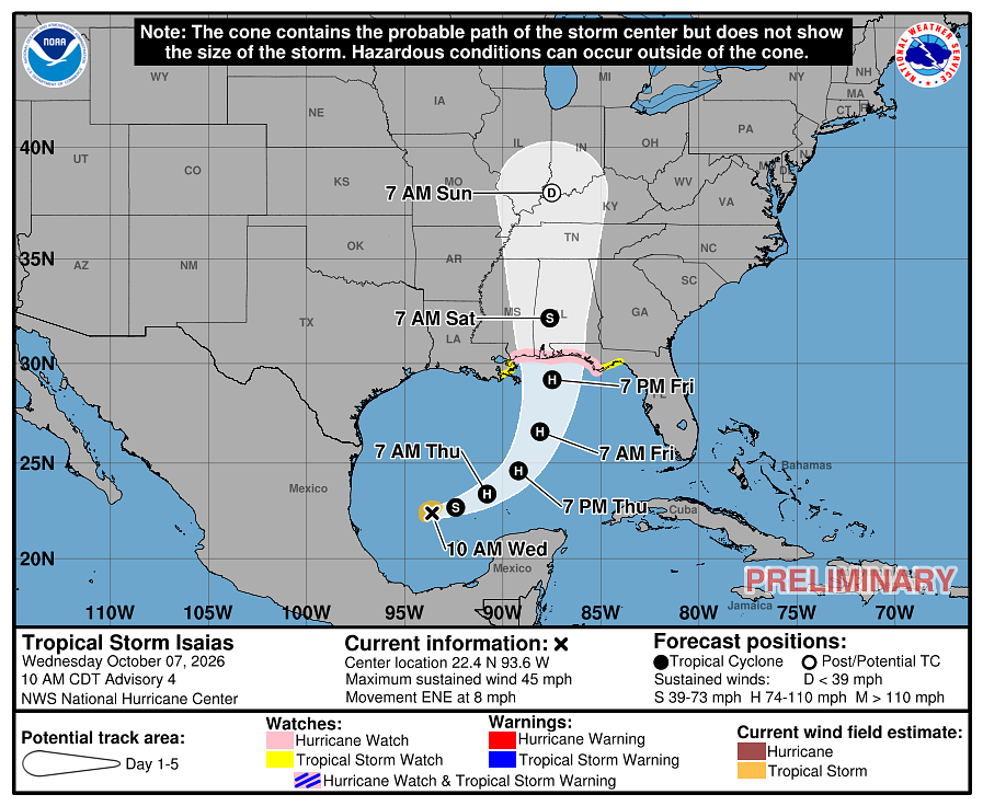Tropical Storm Isaias expected to strengthen: Latest track map