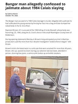 Bangor man allegedly confessed to jailmate about 1984 Calais slaying