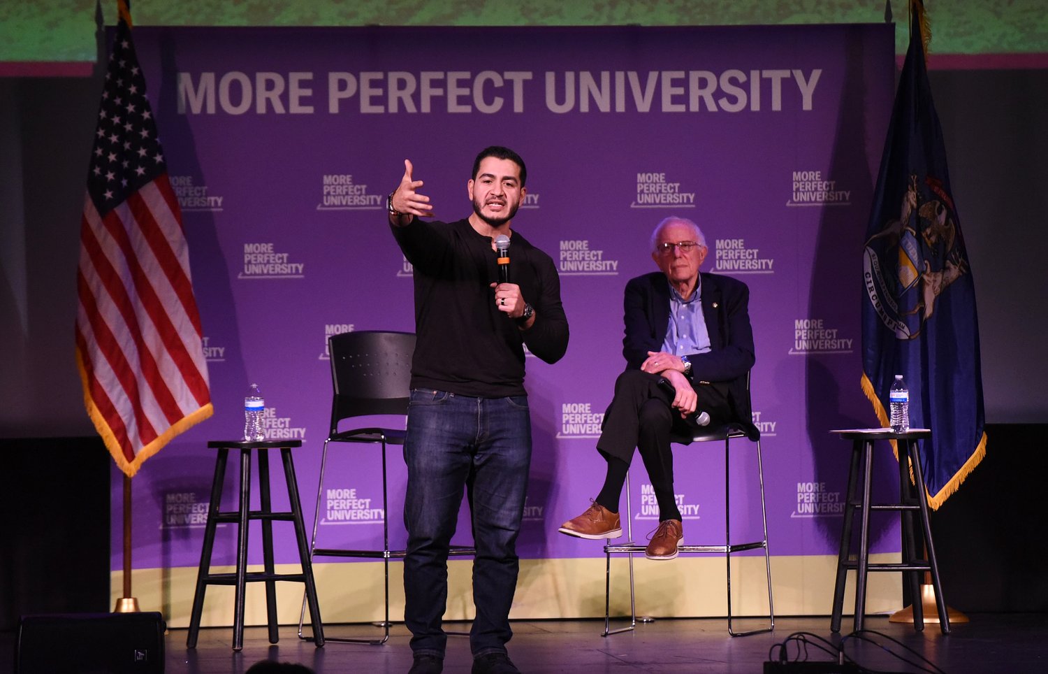 ‘An absolute fool.’ Sanders and El-Sayed push back against Trump, AI in Ann Arbor