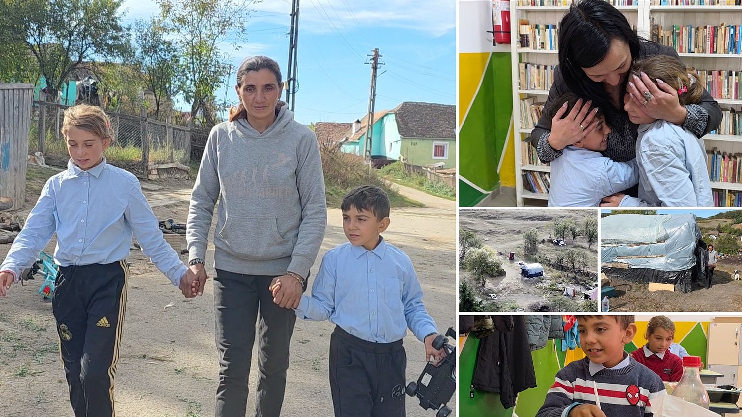 Reportaj din coliba în care trăiesc Antonia și Marian la Brădeni. N-au lipsit nicio zi de la școală: „Bate vântul și mișcă casa” / video foto