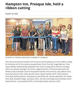 Hampton Inn, Presque Isle, held a ribbon cutting