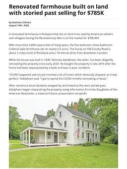 Renovated farmhouse built on land with storied past selling for $785K