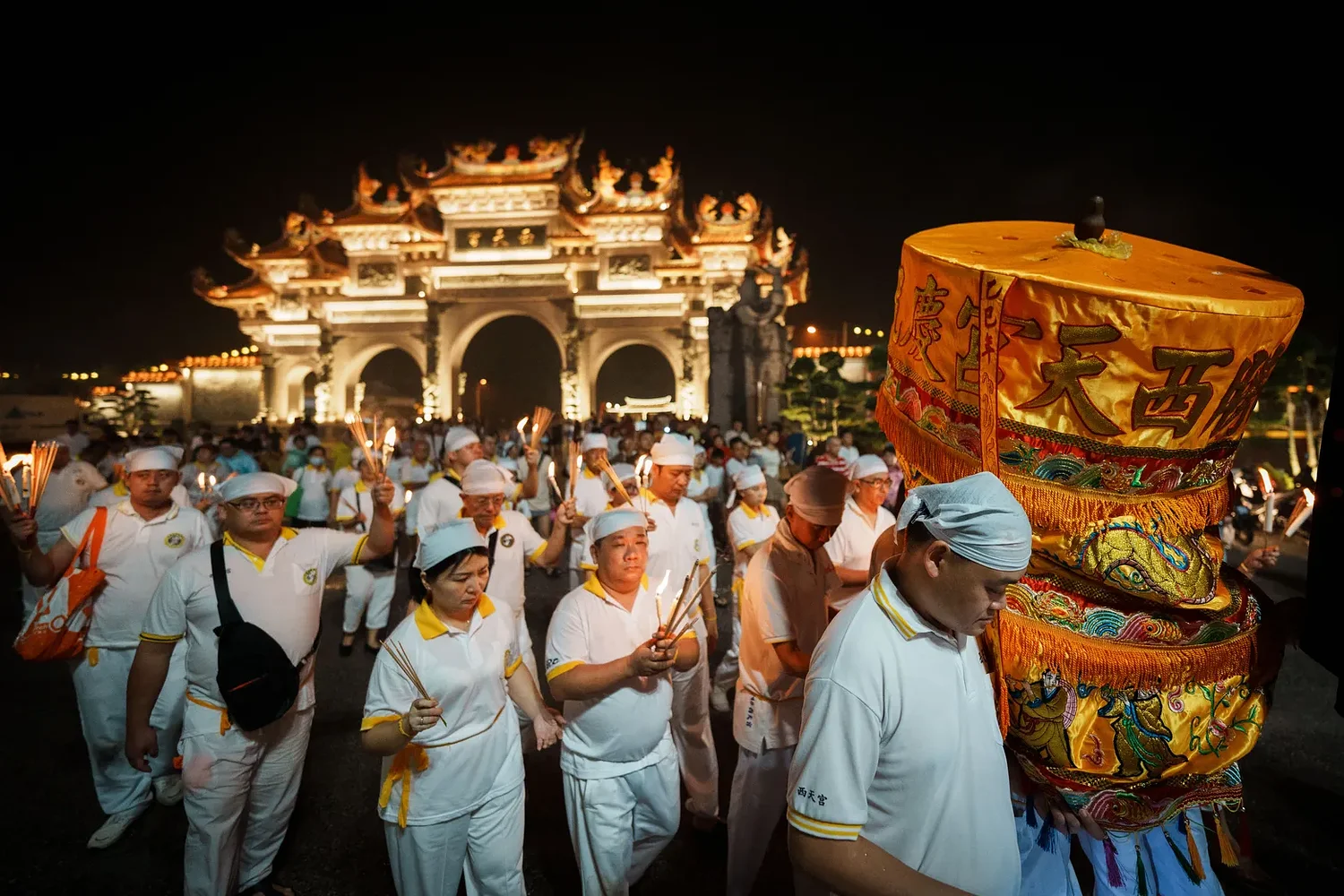 Photos show fire walking and incense burning at the Nine Emperor Gods Festival