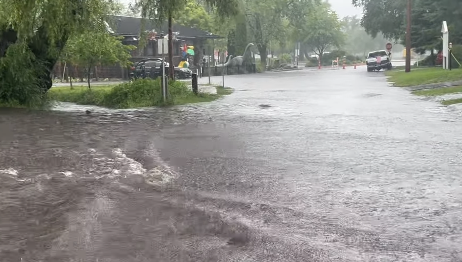 Rain bomb floods Northport, overtops small village dam