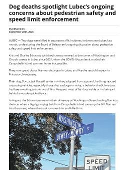 Dog deaths spotlight Lubec’s ongoing concerns about pedestrian safety and speed limit enforcement