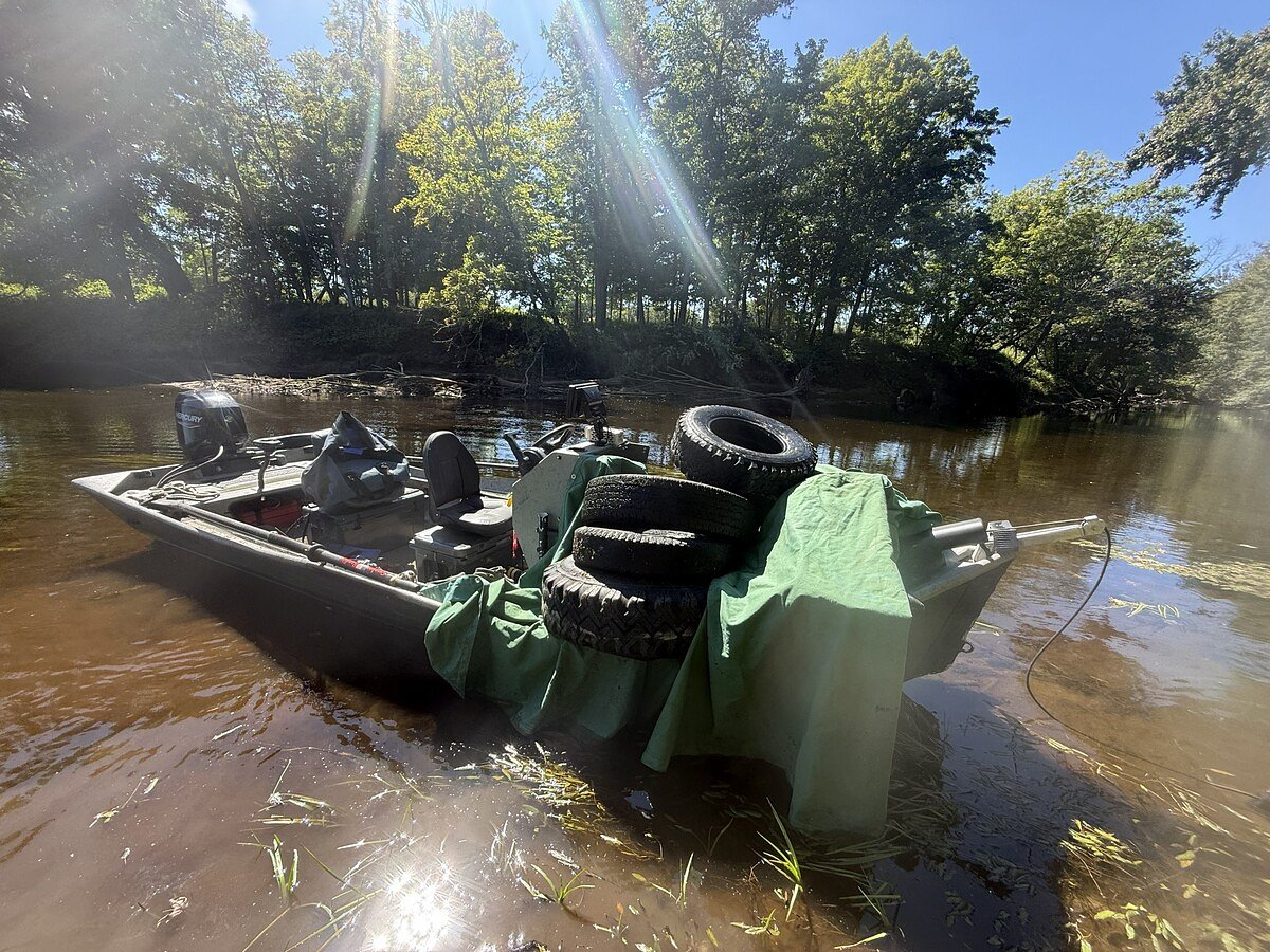 A Maine guide pulled 200 tires from a river last year. Yesterday, he pulled his 700th.