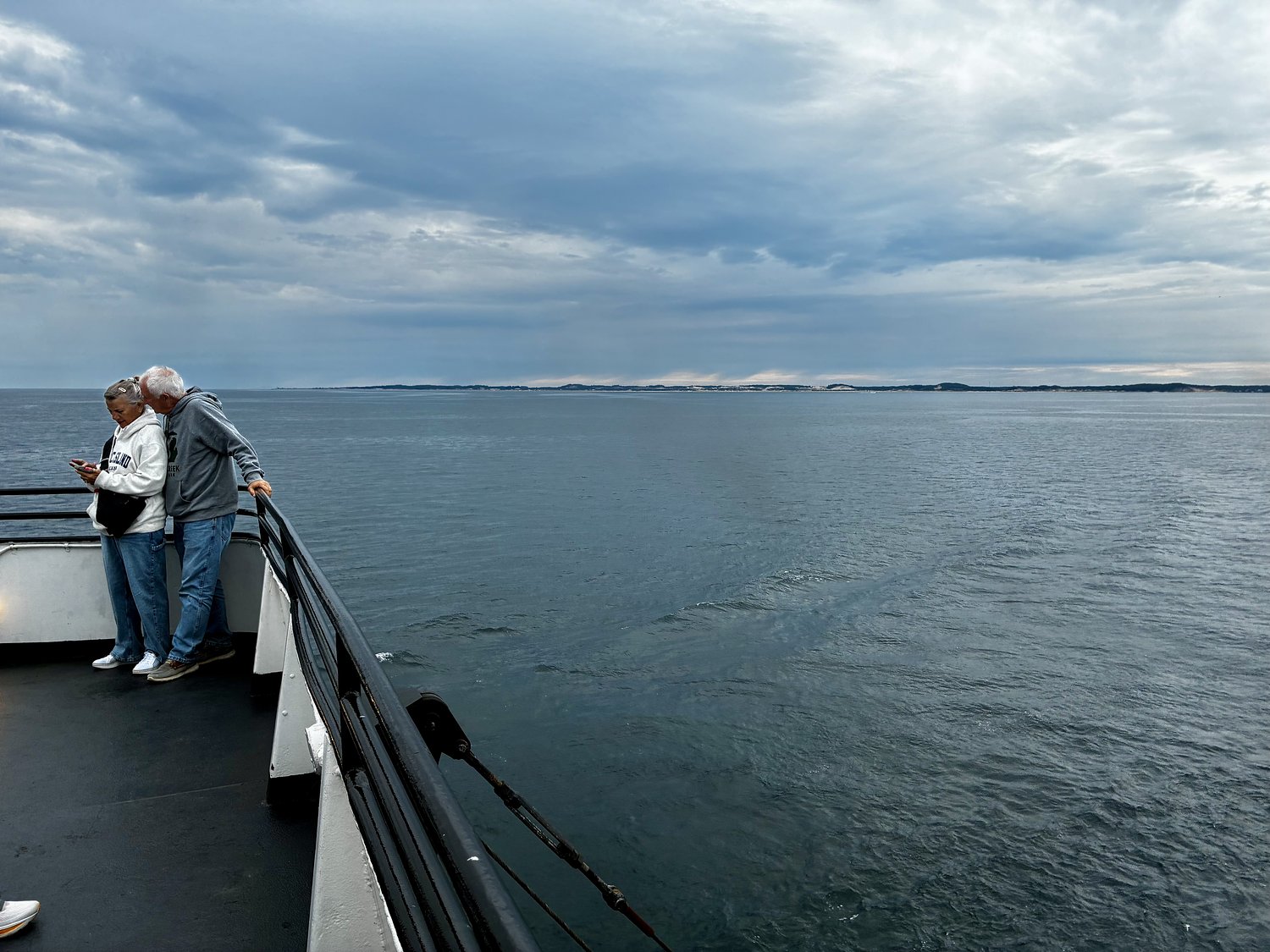 Watch Lake Michigan shoreline fade away from deck of S.S. Badger
