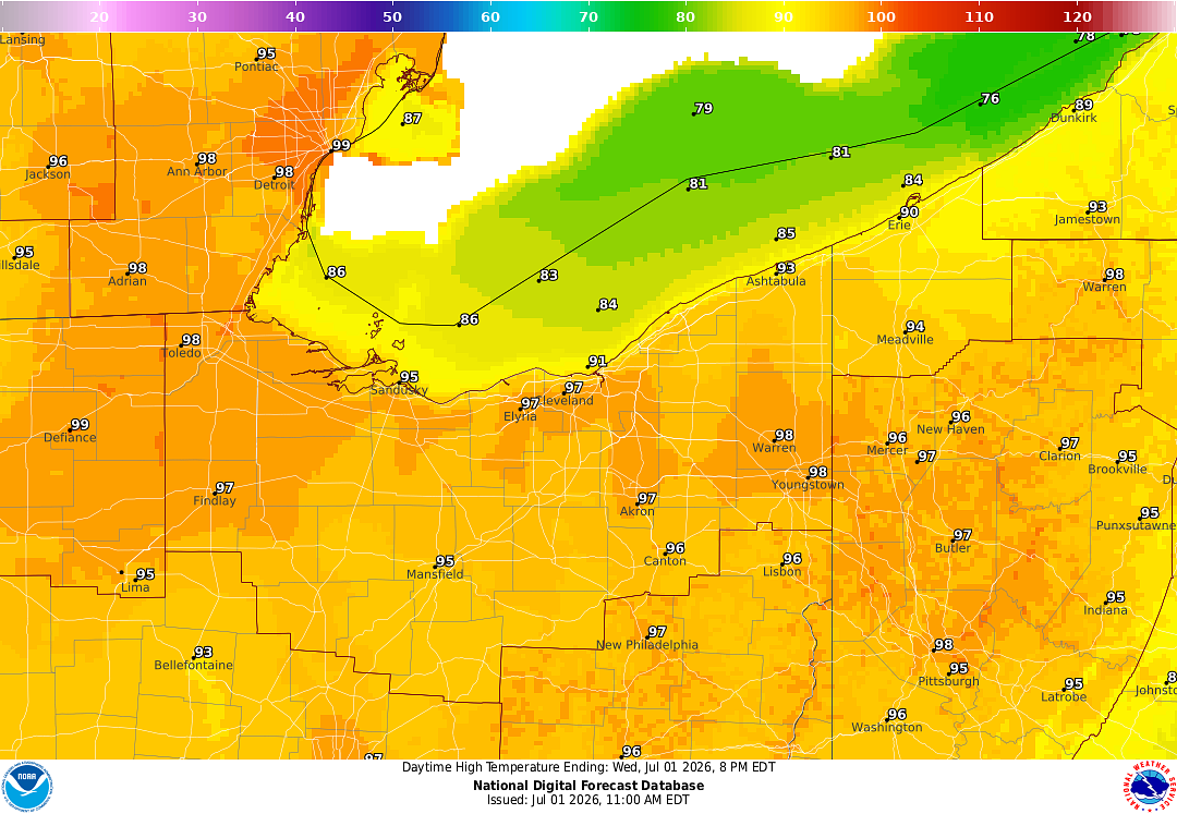 Northeast Ohio heat wave intensifies Wednesday as heat index nears 110