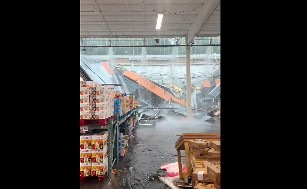 Roof collapses at BJ’s during heavy downpour in N.J. (VIDEO)
