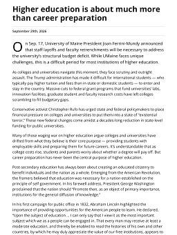 Higher education is about much more than career preparation