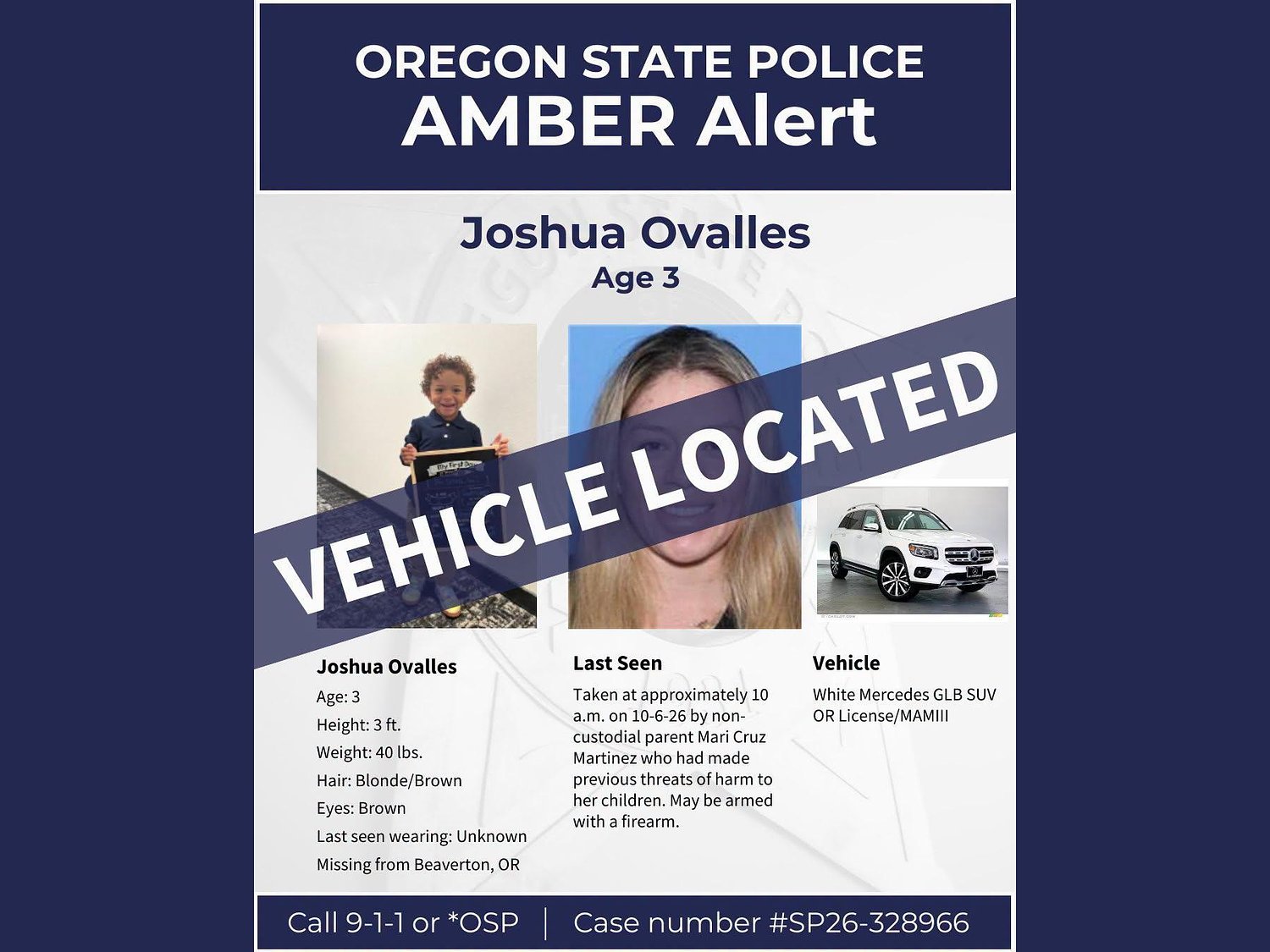 3-year-old Beaverton boy still missing with parent who threatened to harm him, police say