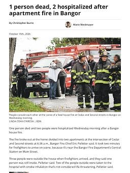 1 person dead, 2 hospitalized after apartment fire in Bangor