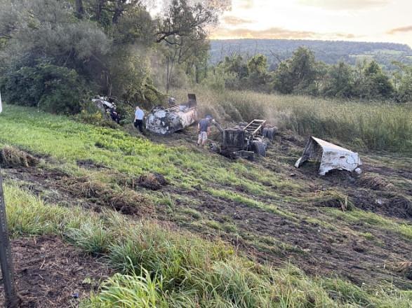 Commercial water truck rolls over on I-81 in Cortland County, injuring driver