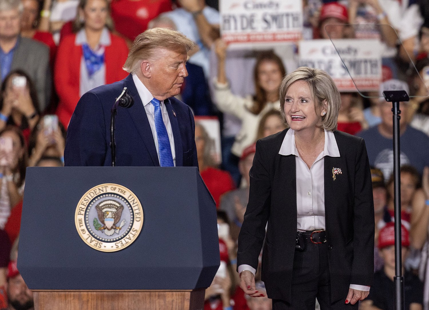 Trump rallies for Cindy Hyde-Smith in Mississippi: 'You like me'