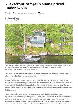 2 lakefront camps in Maine priced under $250K