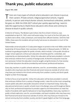 Thank you, public educators
