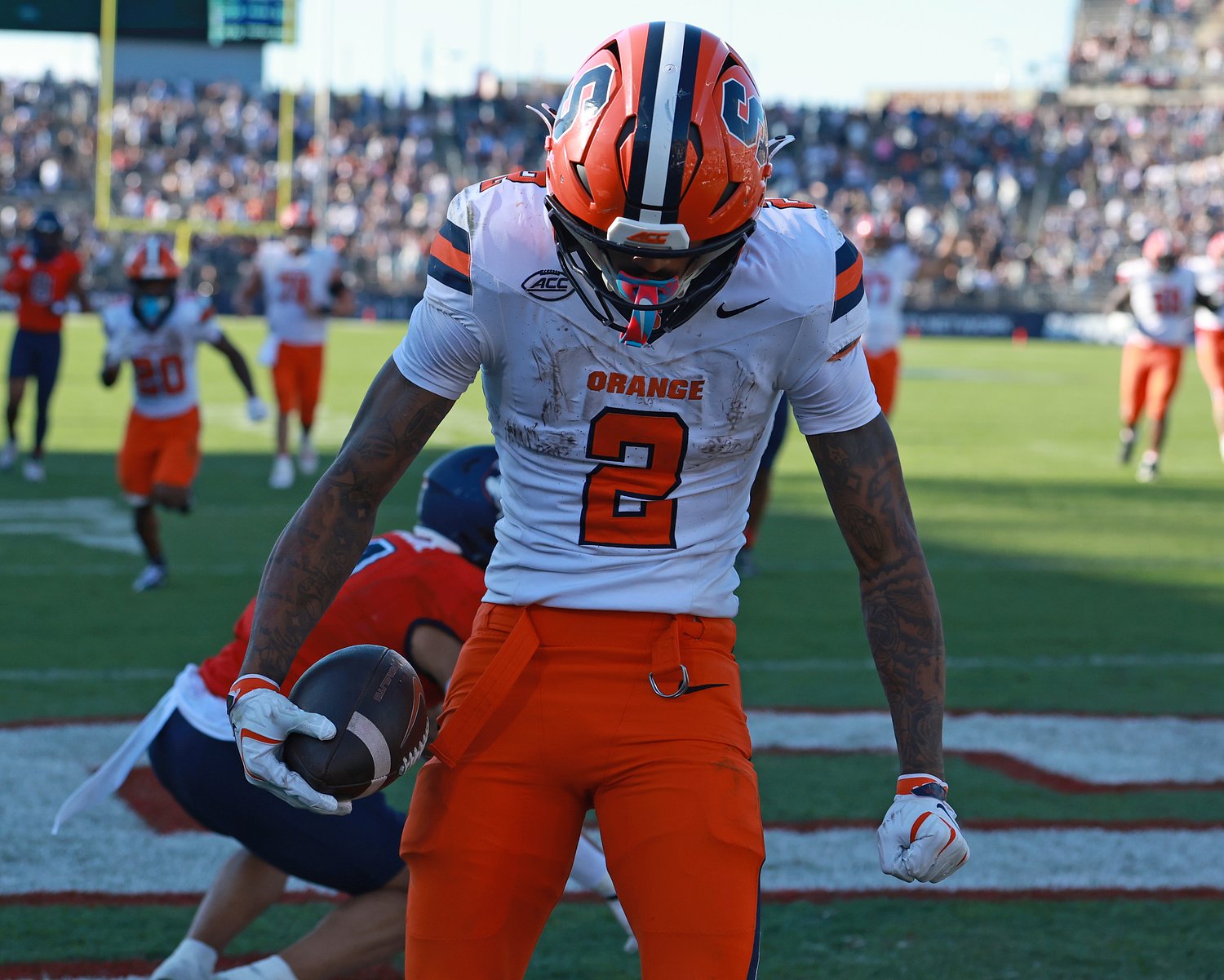 Once ready to leave Syracuse amid friction with Fran Brown, Umari Hatcher grows into one of ACC’s top receivers