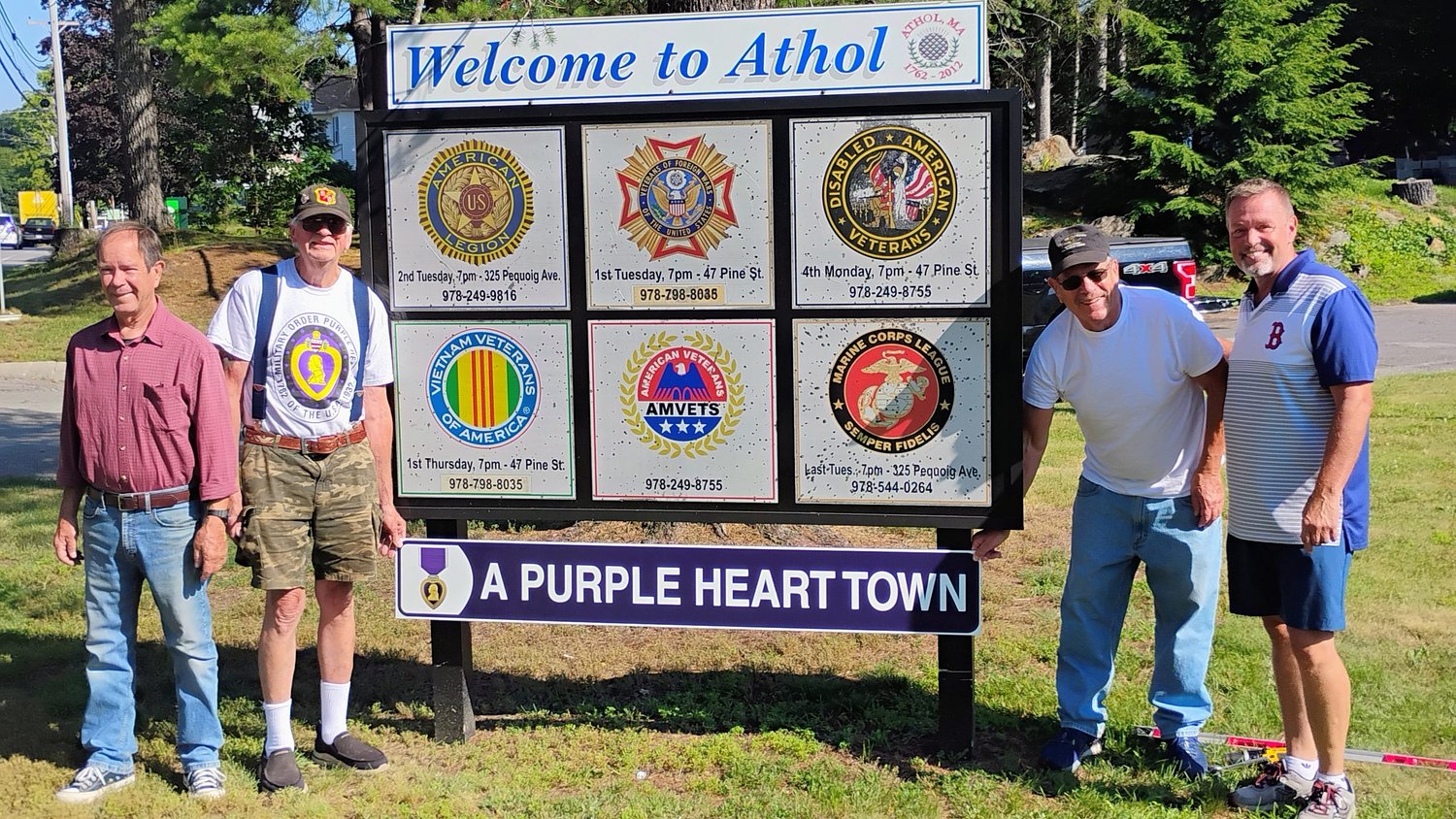 Athol veterans begin installation of 'A Purple Heart Town' signs