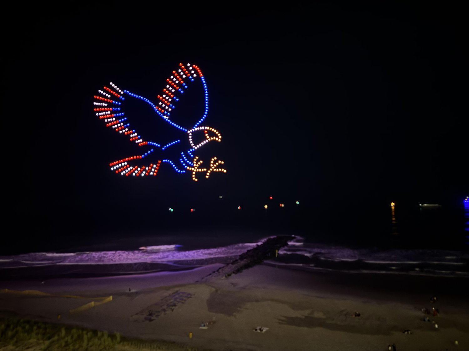 I thought the Ocean Casino Resort’s fireworks were the finale. Then hundreds of drones lit up the sky.
