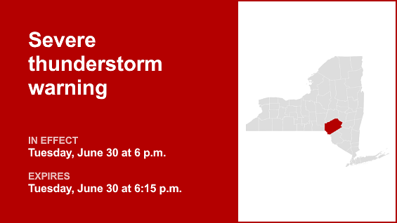 Update: Thunderstorms with half-dollar-sized hail and damaging winds in Delaware County Tuesday