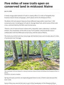 Five miles of new trails open on conserved land in midcoast Maine