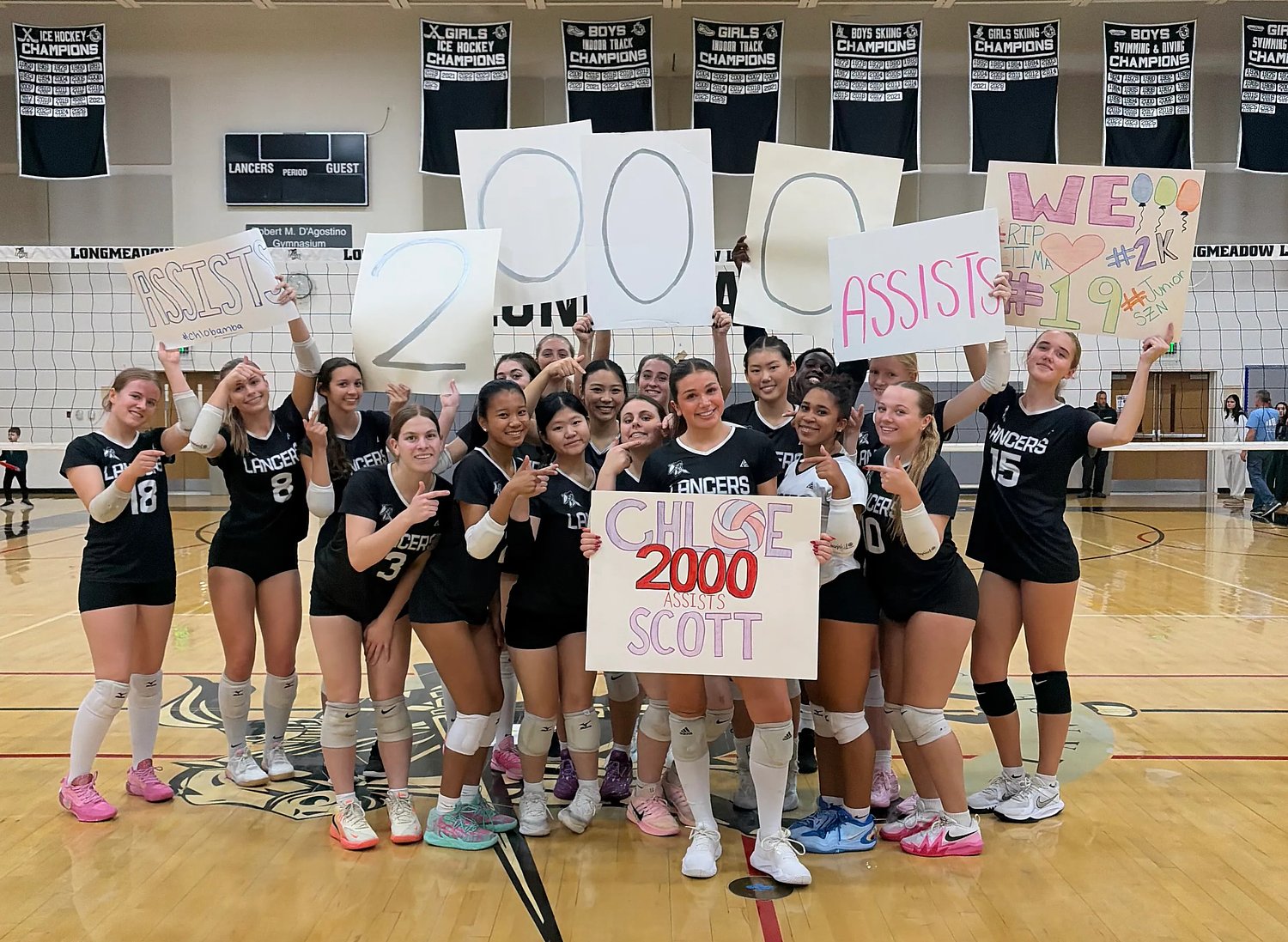 Longmeadow volleyball star Chloe Scott reaches 2,000 career assists as Lancers chase another title