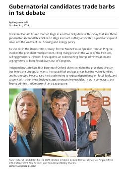 Gubernatorial candidates trade barbs in 1st debate