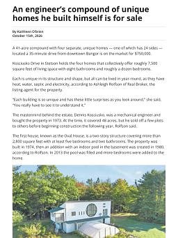 An engineer’s compound of unique homes he built himself is for sale