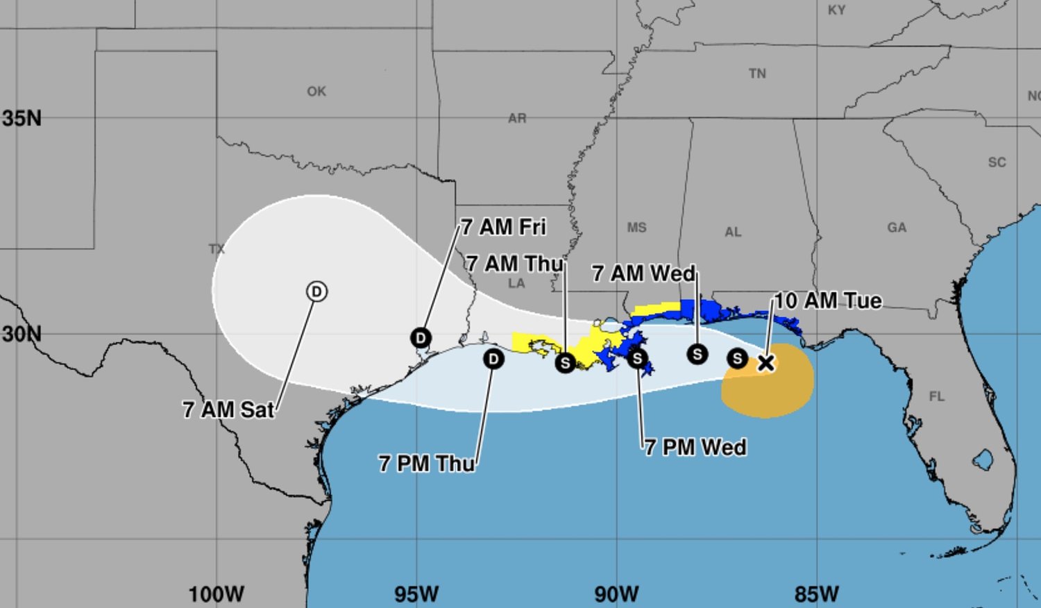 Tropical Storm Bertha plods toward Southeast Louisiana