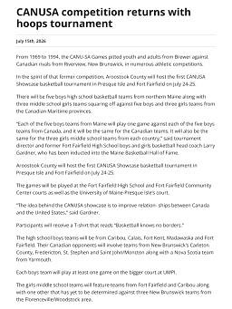 CANUSA competition returns with hoops tournament